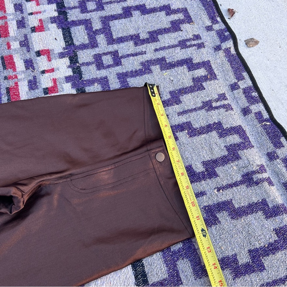 American apparel brown disco pants tight metallic skinny jeans high waist size s - Picture 2 of 10